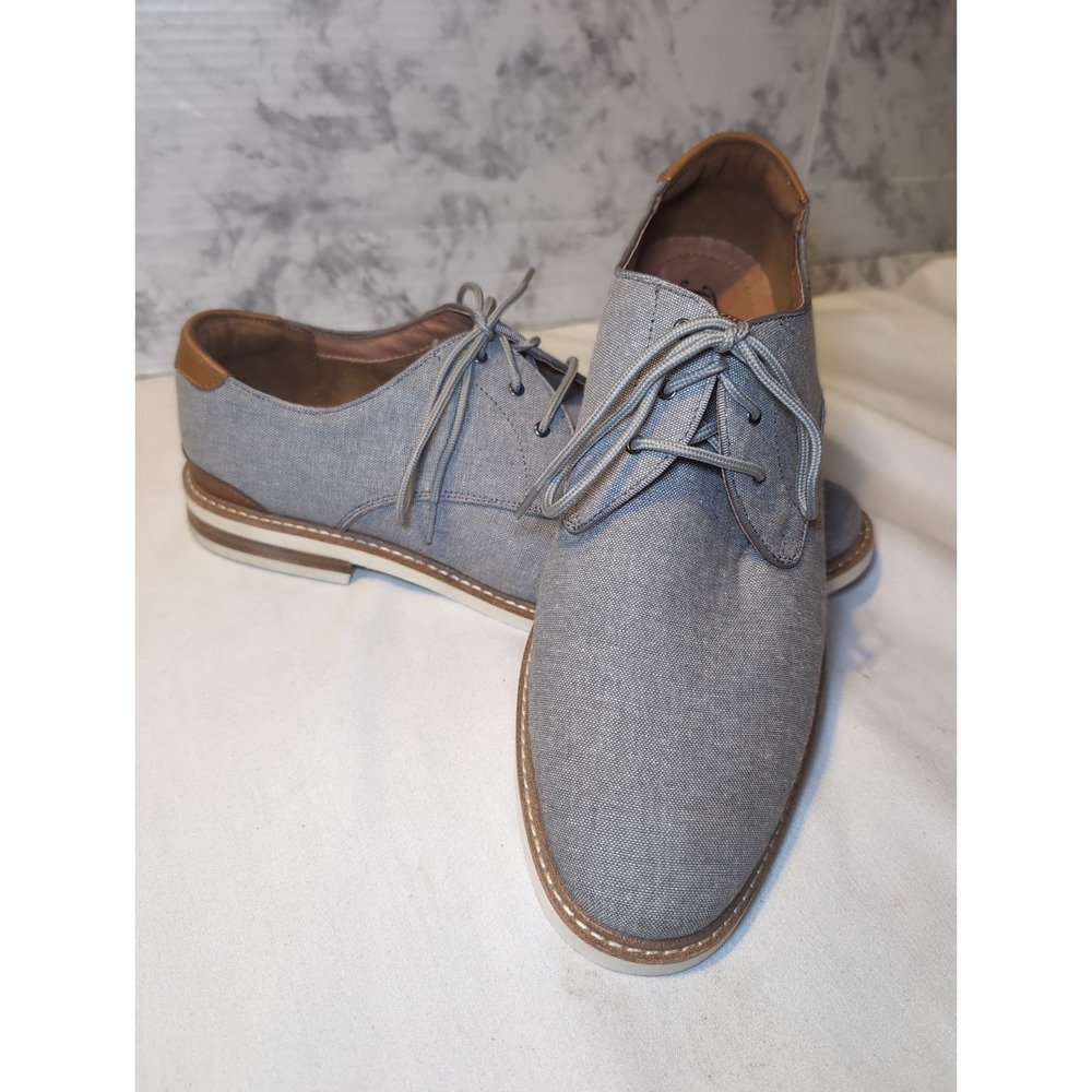 Florsheim Men's 12M Highland 14273-020 Canvas Plain Toe Grey Comfort Oxford